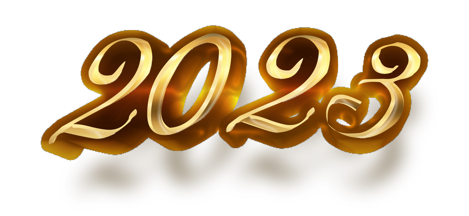 happy new year 2023 celebration eve golden shiny text fonts png