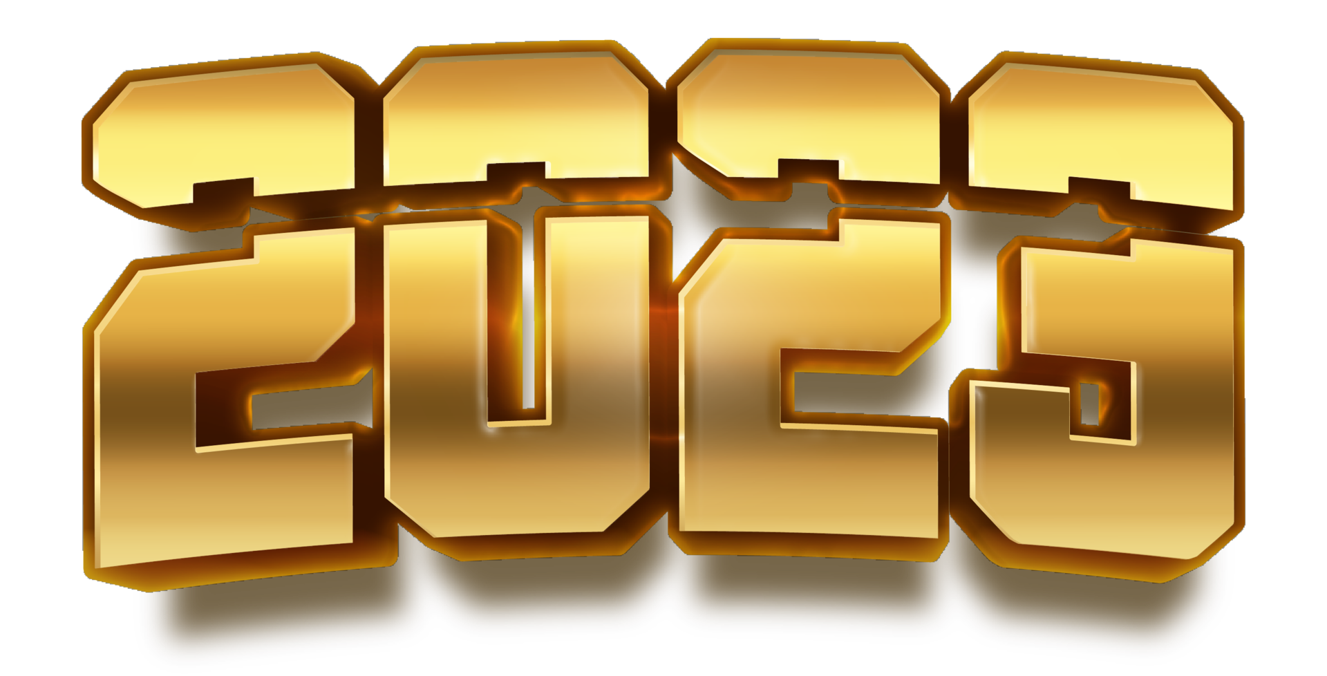 happy new year 2023 celebration eve golden shiny text fonts png