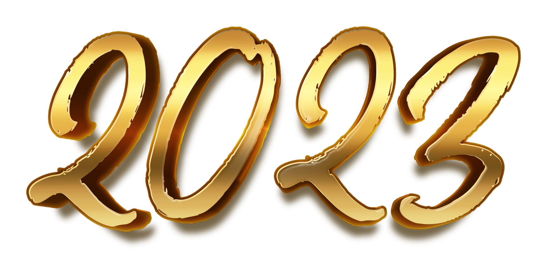 happy new year 2023 celebration eve golden shiny text fonts png