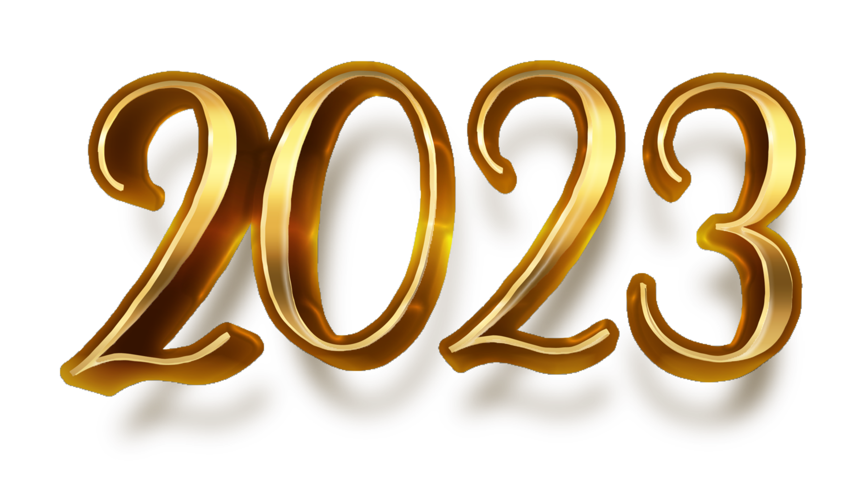 happy new year 2023 celebration eve golden shiny text fonts png