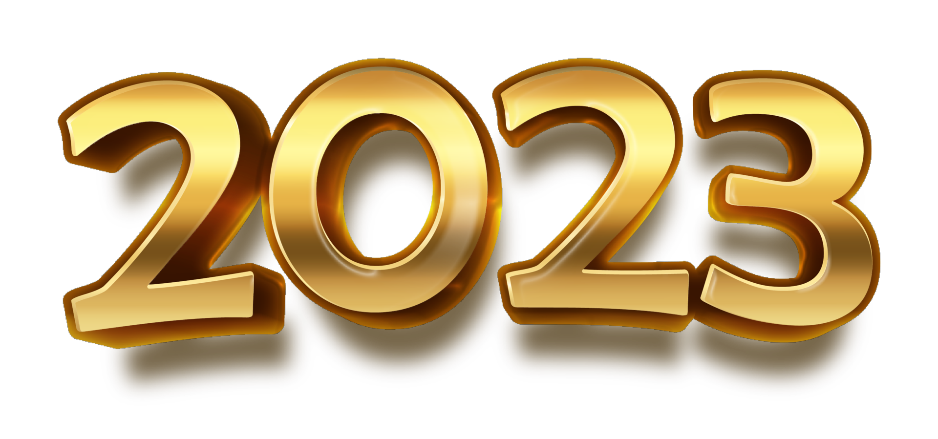 happy new year 2023 celebration eve golden shiny text fonts png