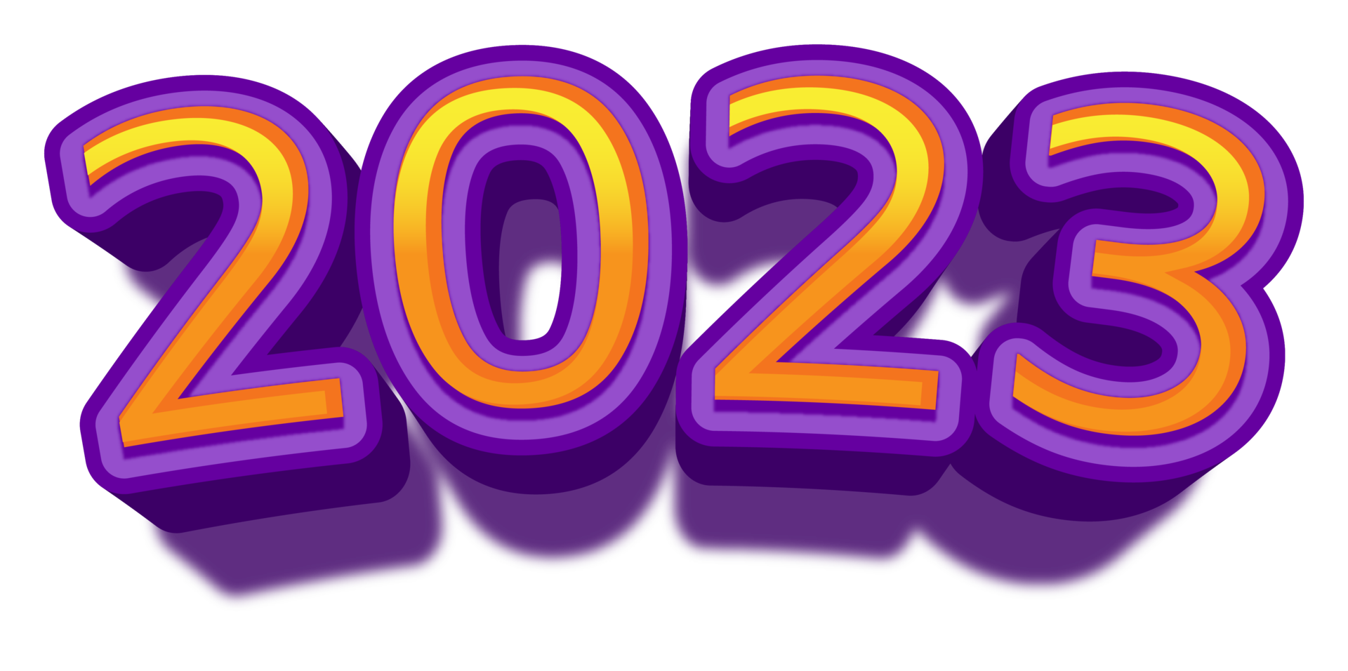 2023 bonne année veille or texte violet paillettes brillant png