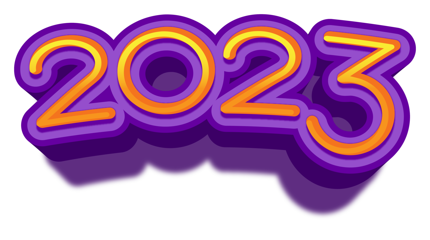 2023 happy new year eve gold purple text glitter shiny png