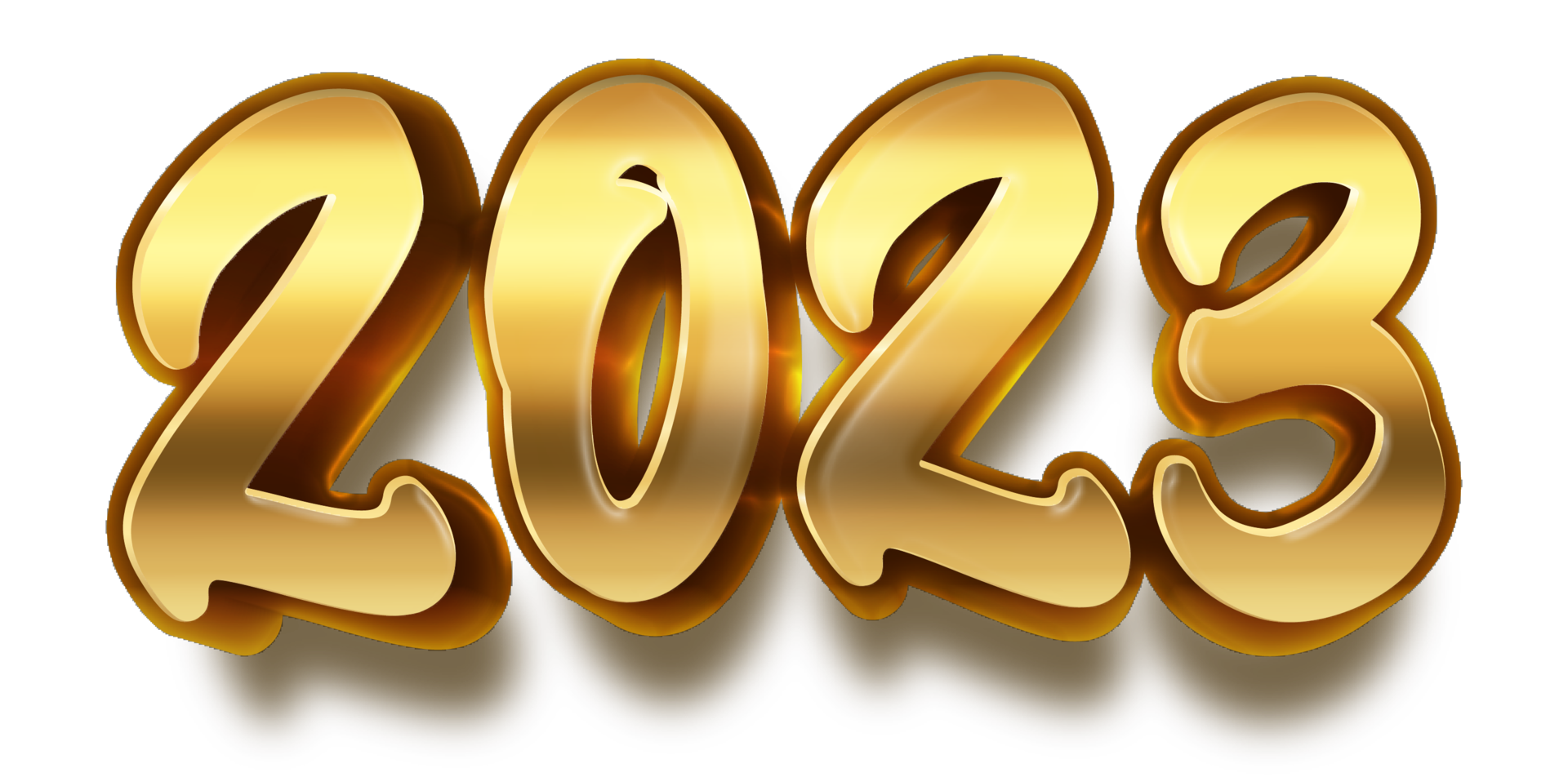 happy new year 2023 celebration eve golden shiny text fonts png