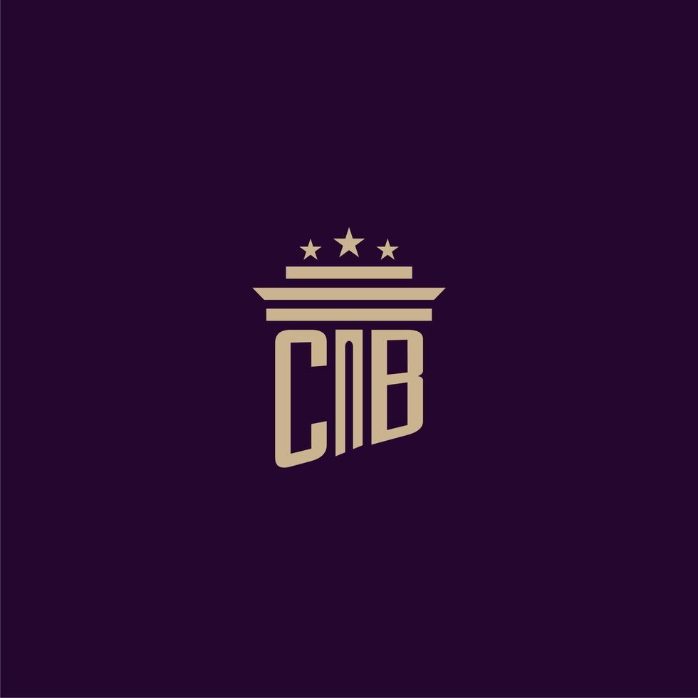 CB initial monogram logo design for lawfirm lawyers with pillar vector image