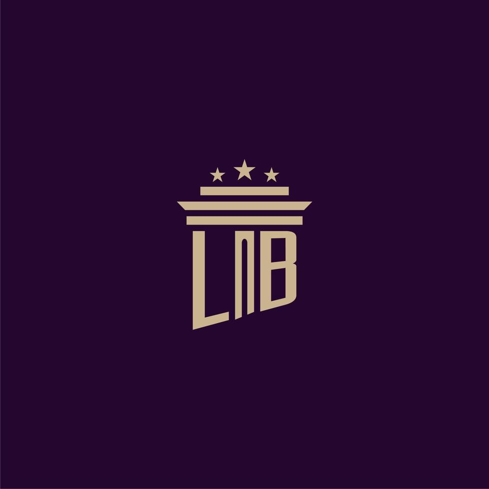 LB initial monogram logo design for lawfirm lawyers with pillar vector image