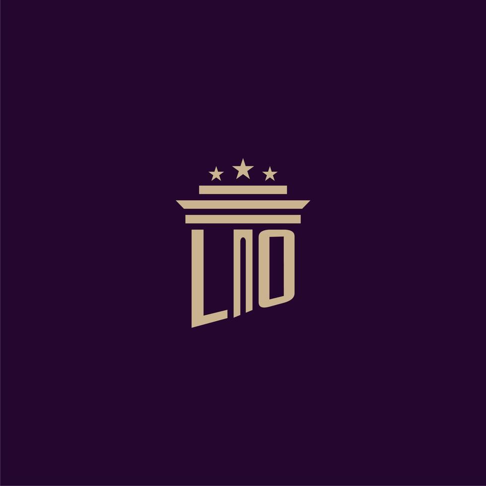 LO initial monogram logo design for lawfirm lawyers with pillar vector image