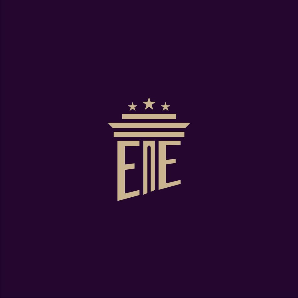 EE initial monogram logo design for lawfirm lawyers with pillar vector image