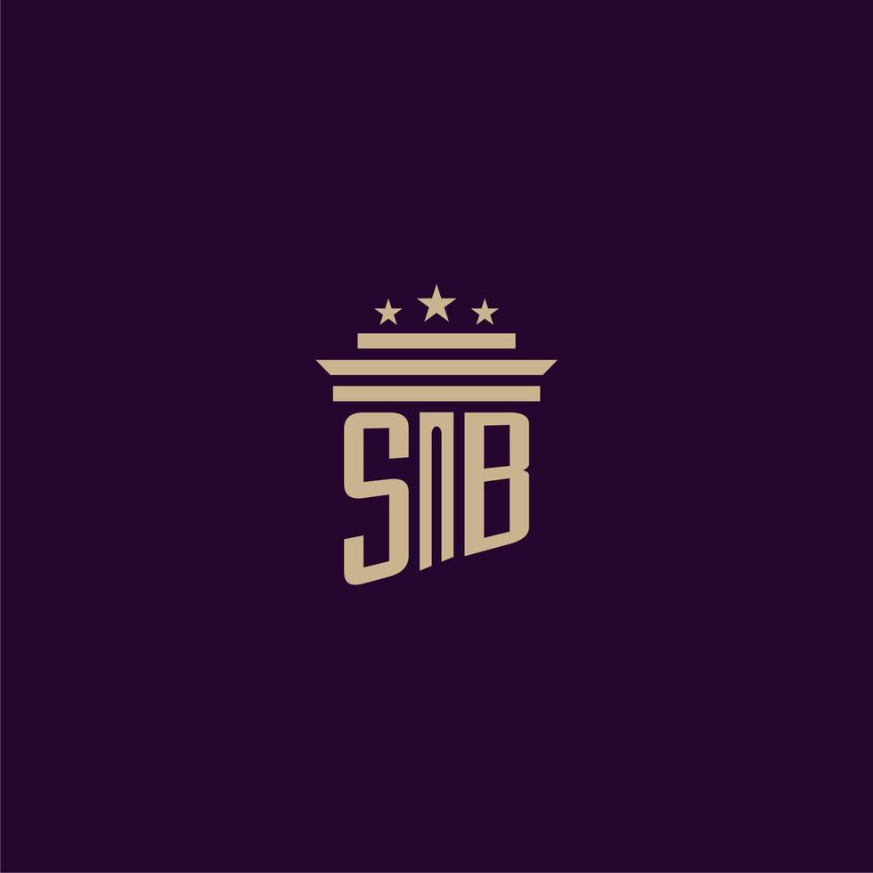 SB initial monogram logo design for lawfirm lawyers with pillar vector image