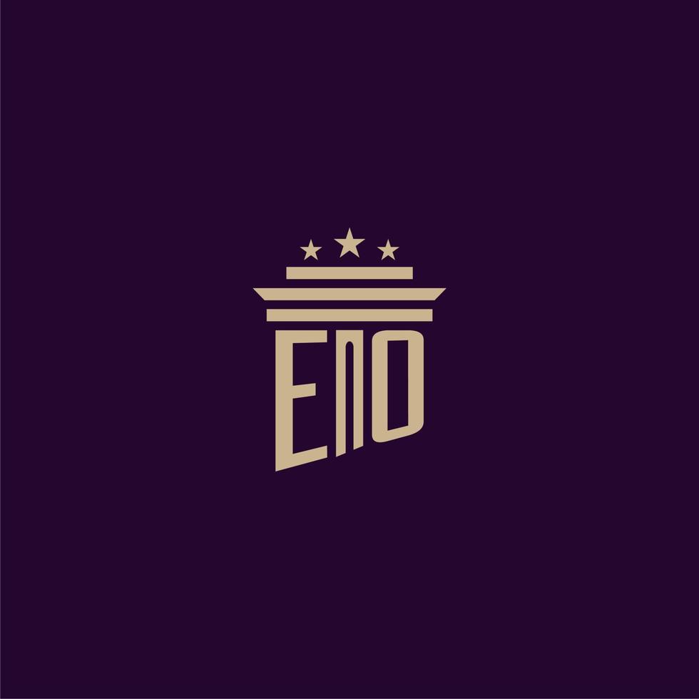 EO initial monogram logo design for lawfirm lawyers with pillar vector image