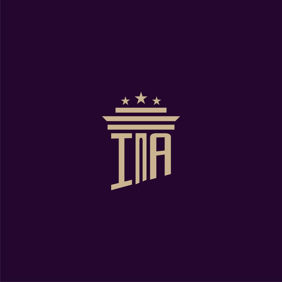 ia diseño de logotipo de monograma inicial para abogados de bufete de abogados con imagen de vector de pilar