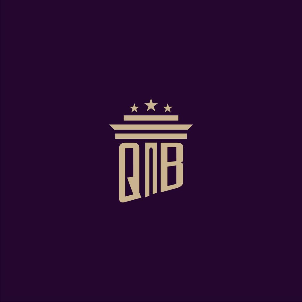 QB initial monogram logo design for lawfirm lawyers with pillar vector image