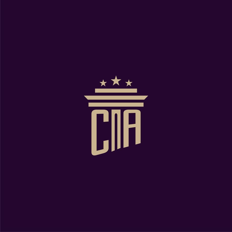 diseño de logotipo de monograma inicial de ca para abogados de bufete de abogados con imagen de vector de pilar