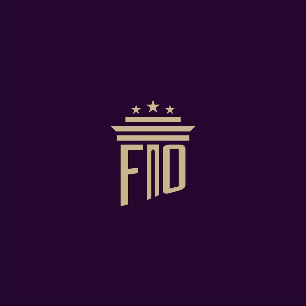 FO initial monogram logo design for lawfirm lawyers with pillar vector image