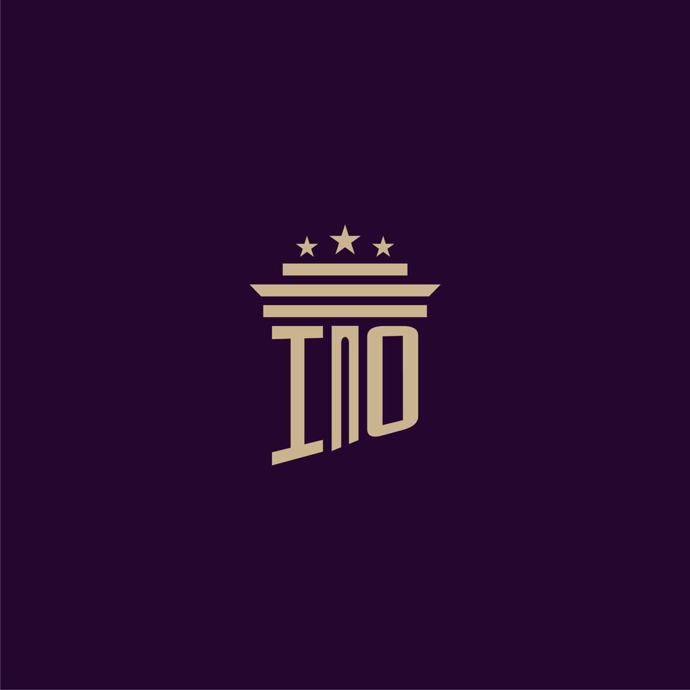 diseño de logotipo de monograma inicial de io para abogados de bufete de abogados con imagen de vector de pilar