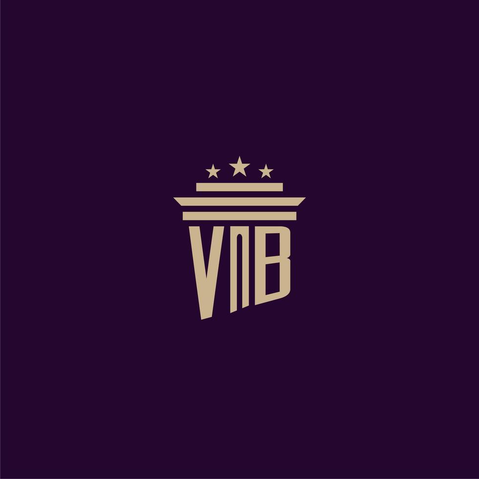 vb diseño de logotipo de monograma inicial para abogados de bufete de abogados con imagen de vector de pilar