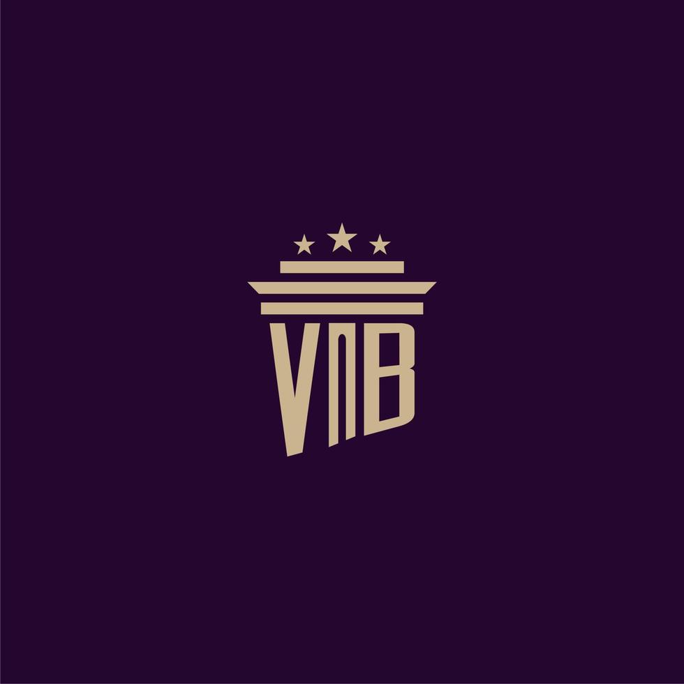 VB initial monogram logo design for lawfirm lawyers with pillar vector image