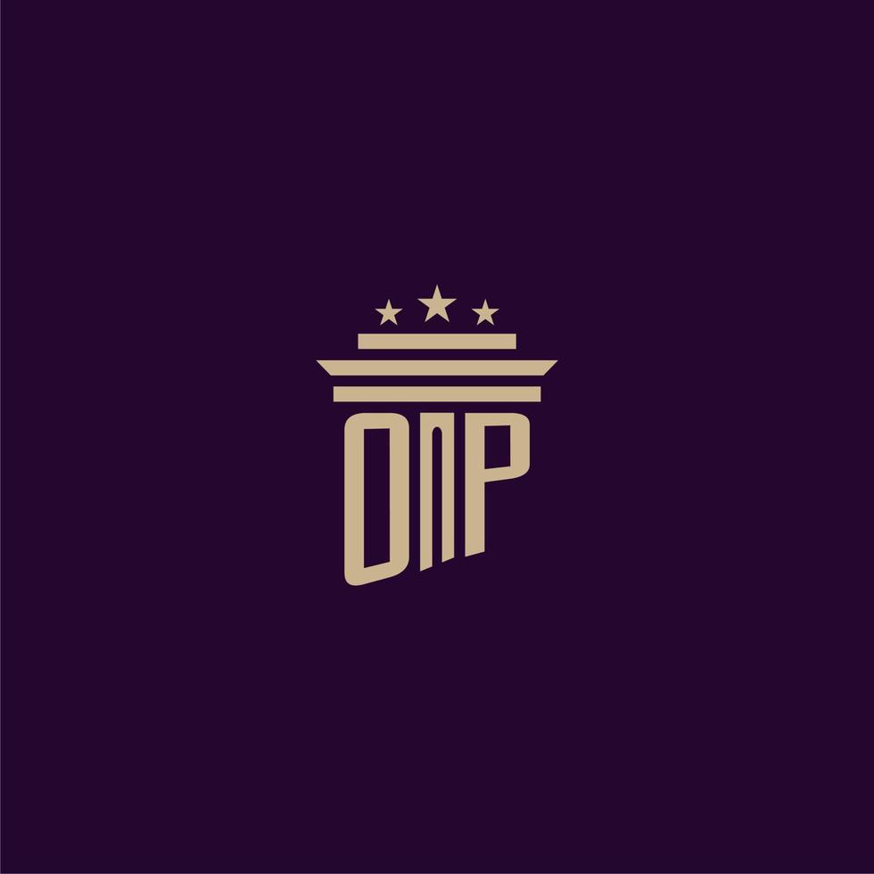 OP initial monogram logo design for lawfirm lawyers with pillar vector image