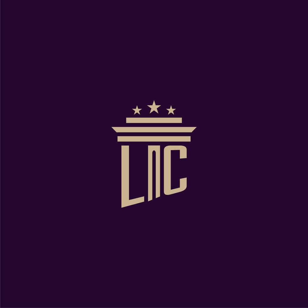 LC initial monogram logo design for lawfirm lawyers with pillar vector image