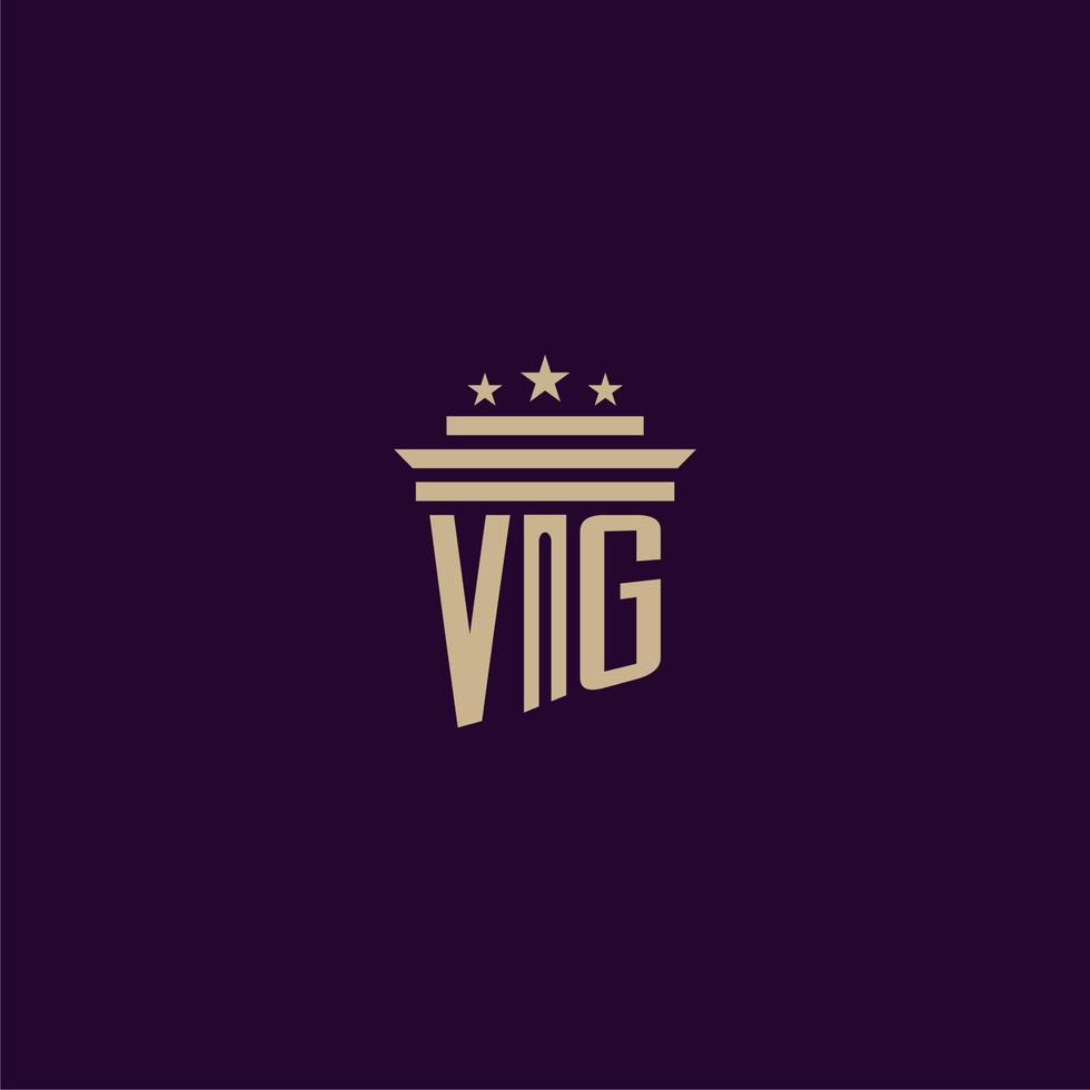 VG initial monogram logo design for lawfirm lawyers with pillar vector image
