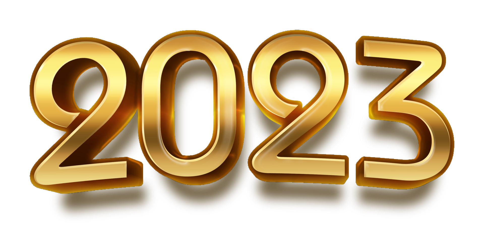happy new year 2023 celebration eve golden shiny text fonts png