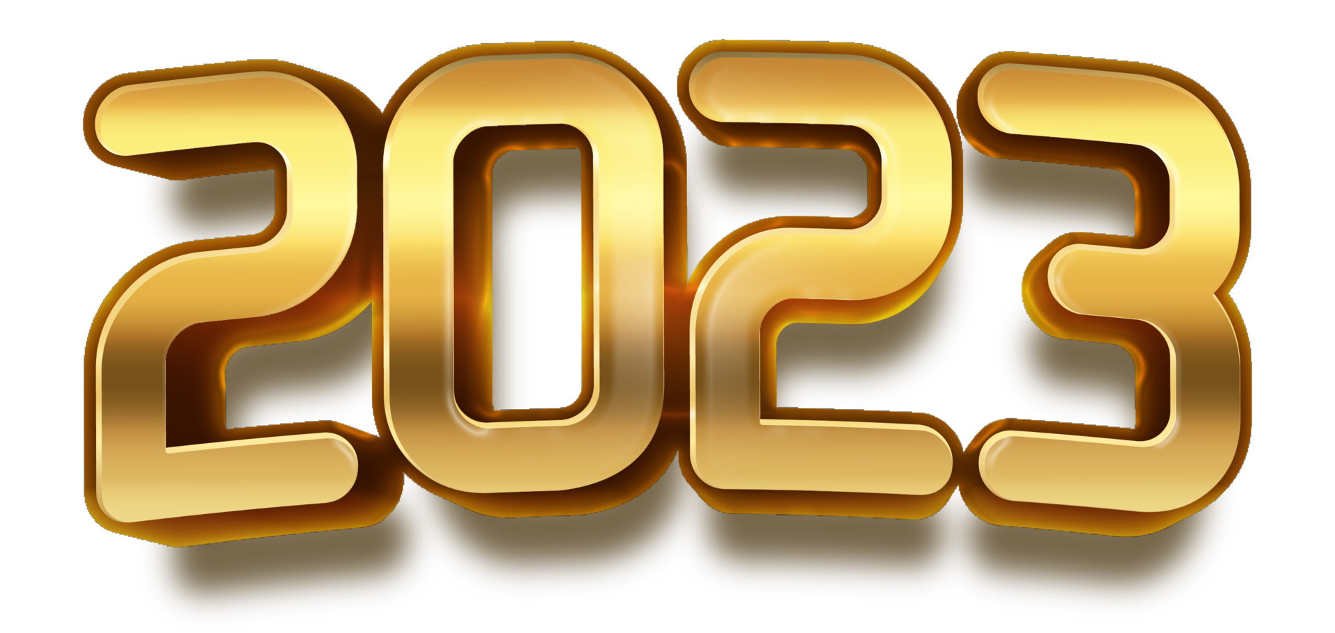happy new year 2023 celebration eve golden shiny text fonts png