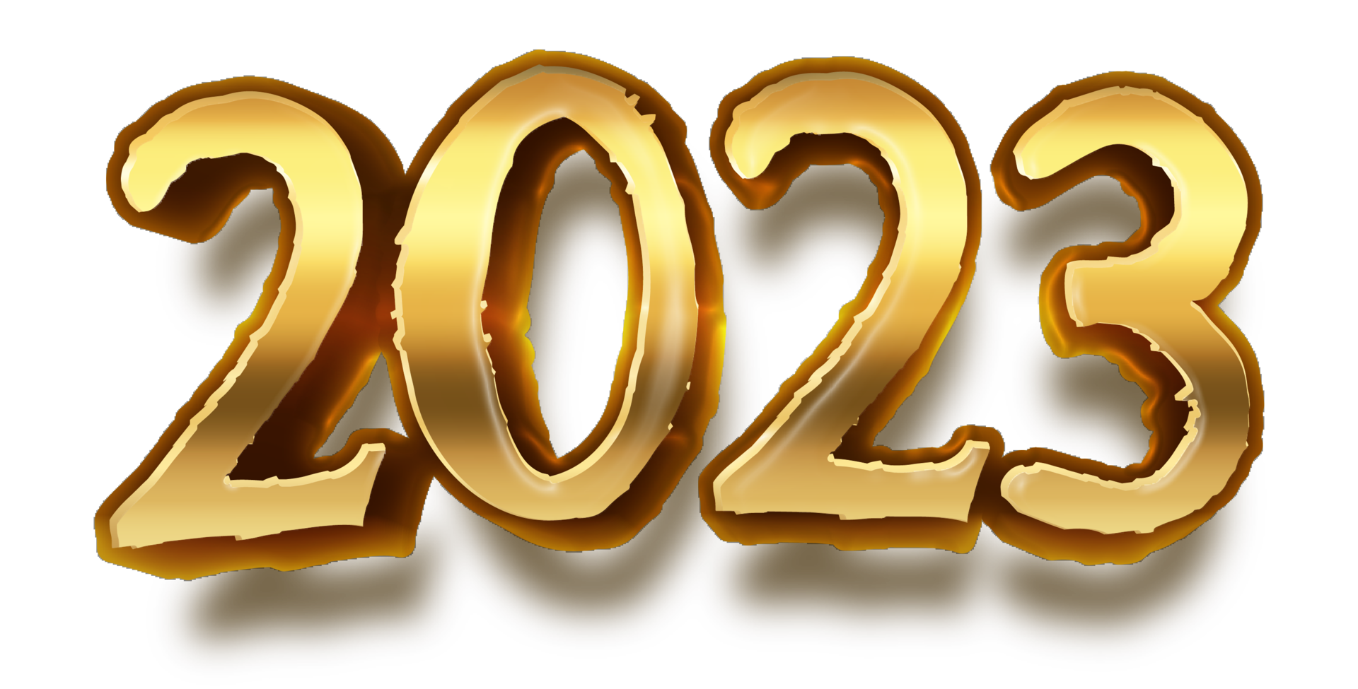 happy new year 2023 celebration eve golden shiny text fonts png