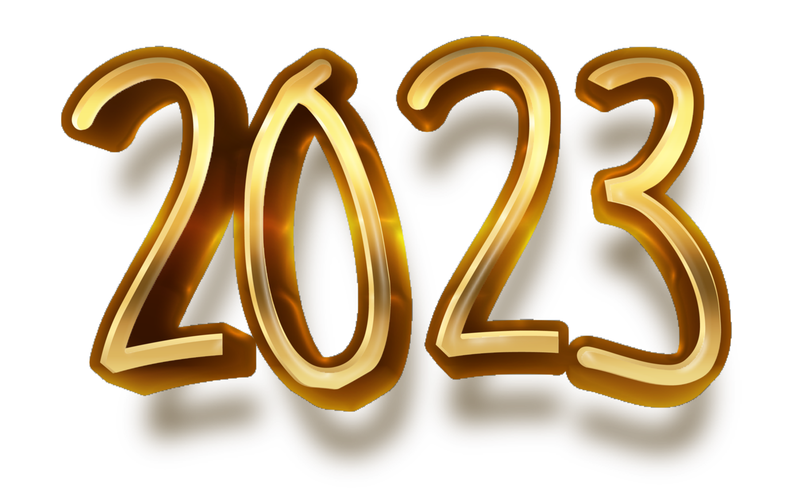 happy new year 2023 celebration eve golden shiny text fonts png