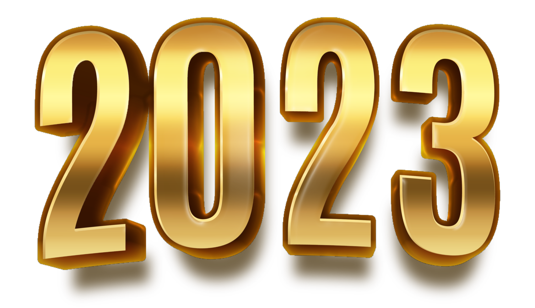happy new year 2023 celebration eve golden shiny text fonts png