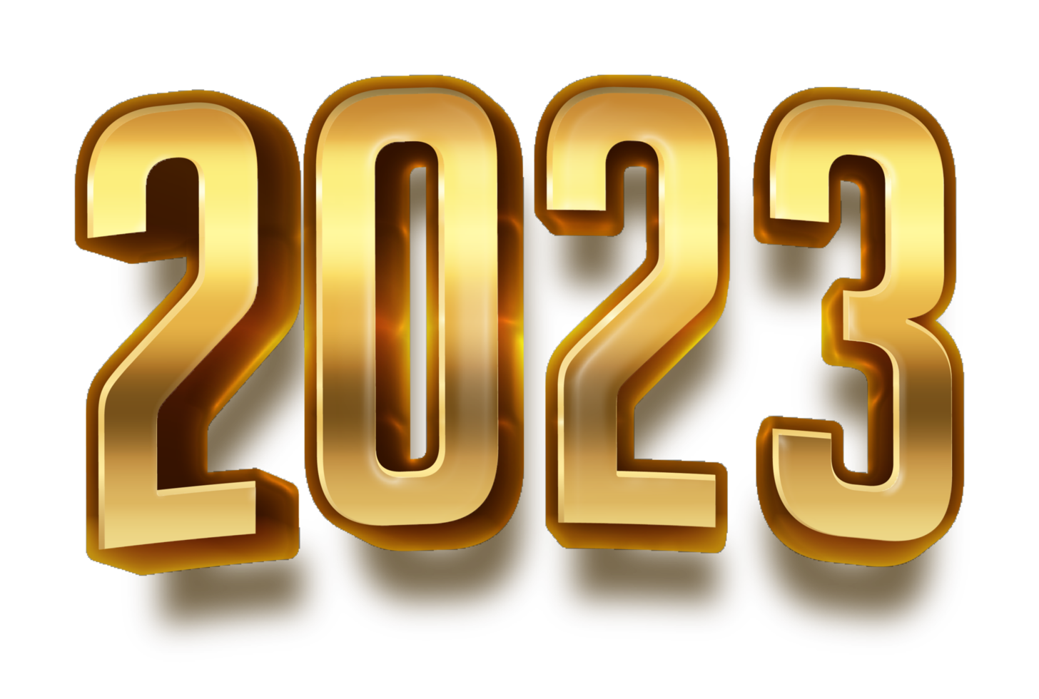 happy new year 2023 celebration eve golden shiny text fonts png