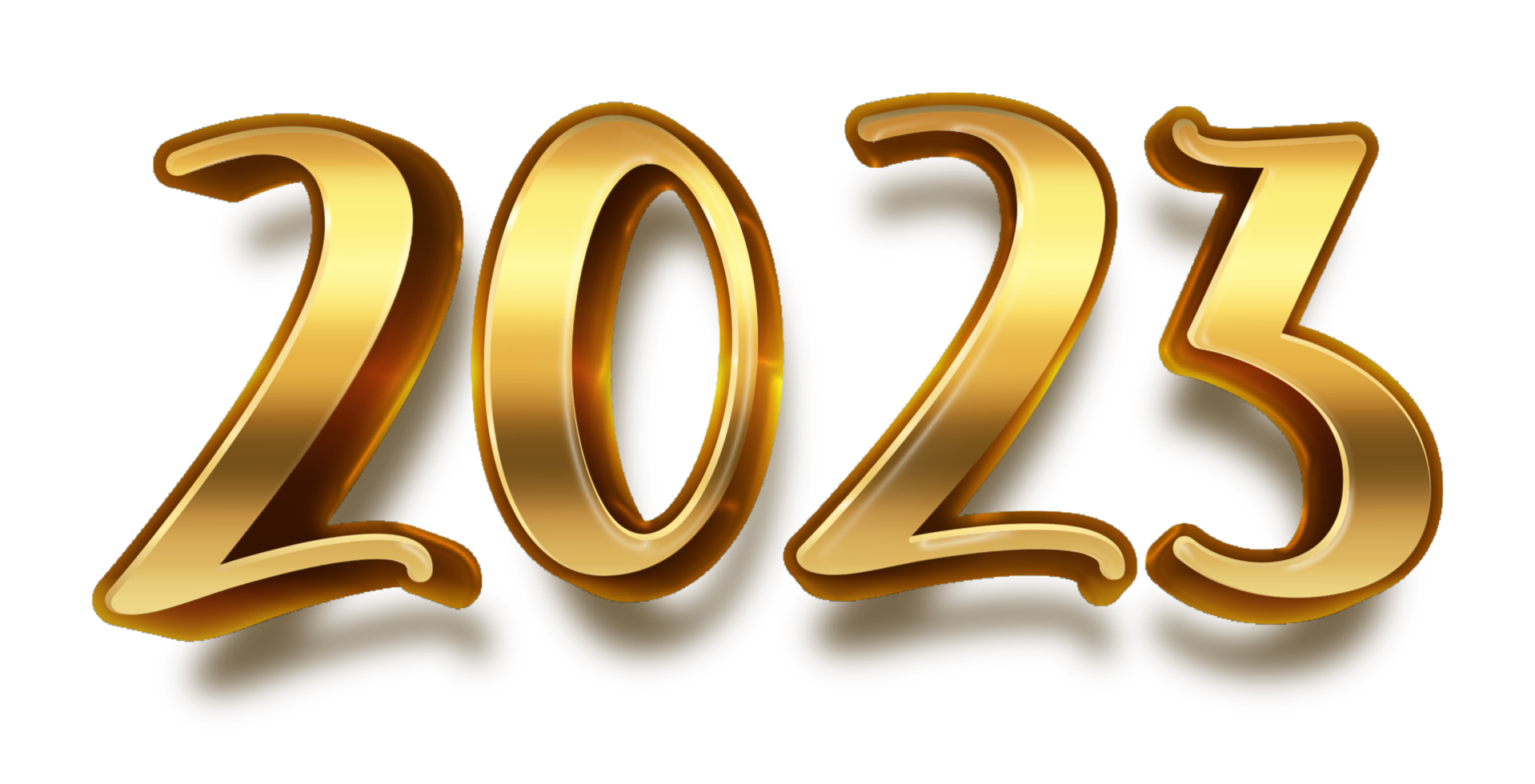 happy new year 2023 celebration eve golden shiny text fonts png