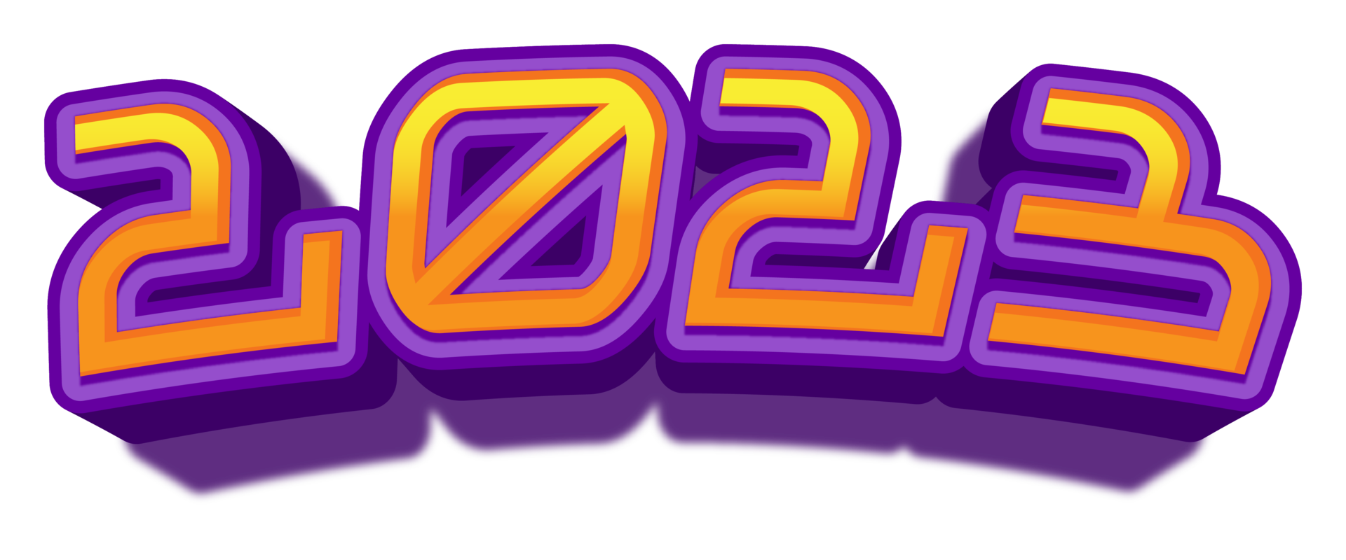 2023 happy new year eve gold purple text glitter shiny png