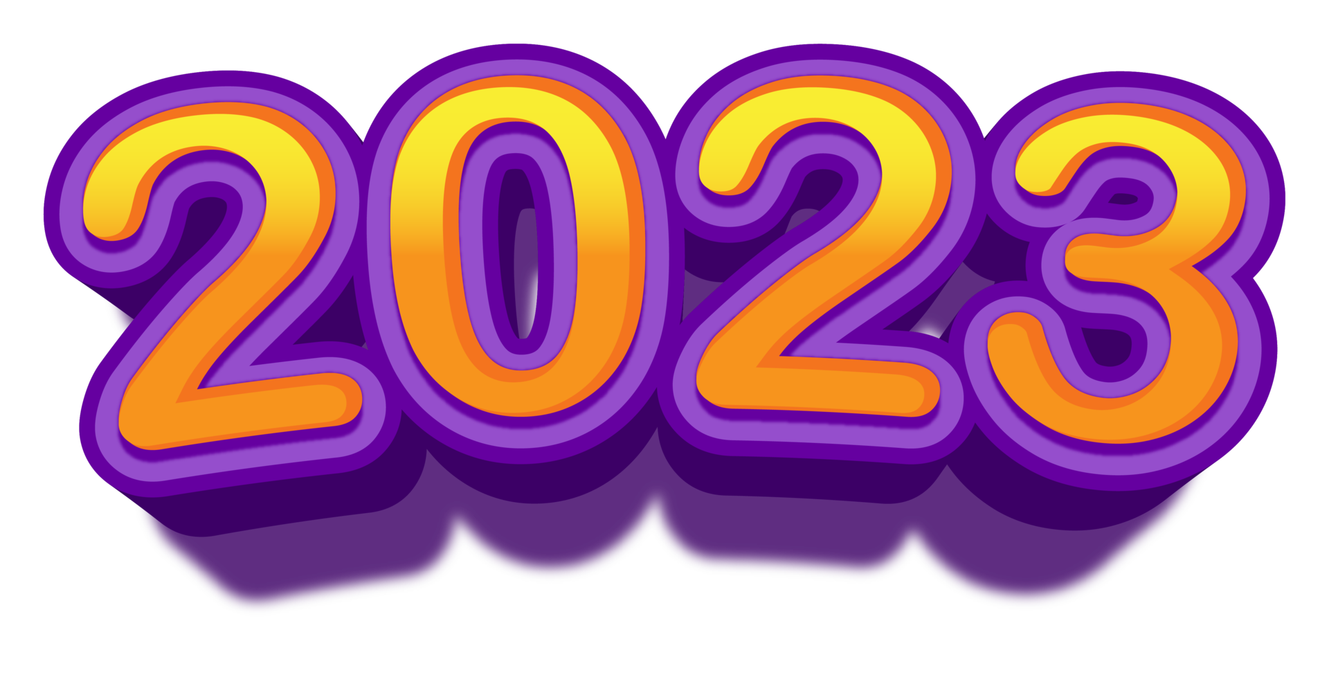 2023 happy new year eve gold purple text glitter shiny png