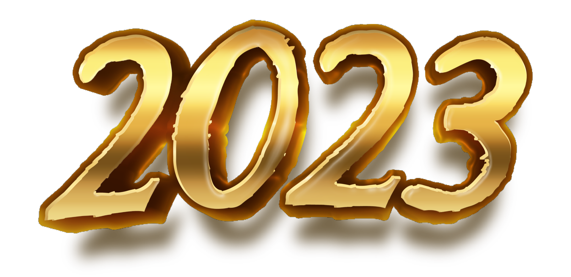 happy new year 2023 celebration eve golden shiny text fonts png