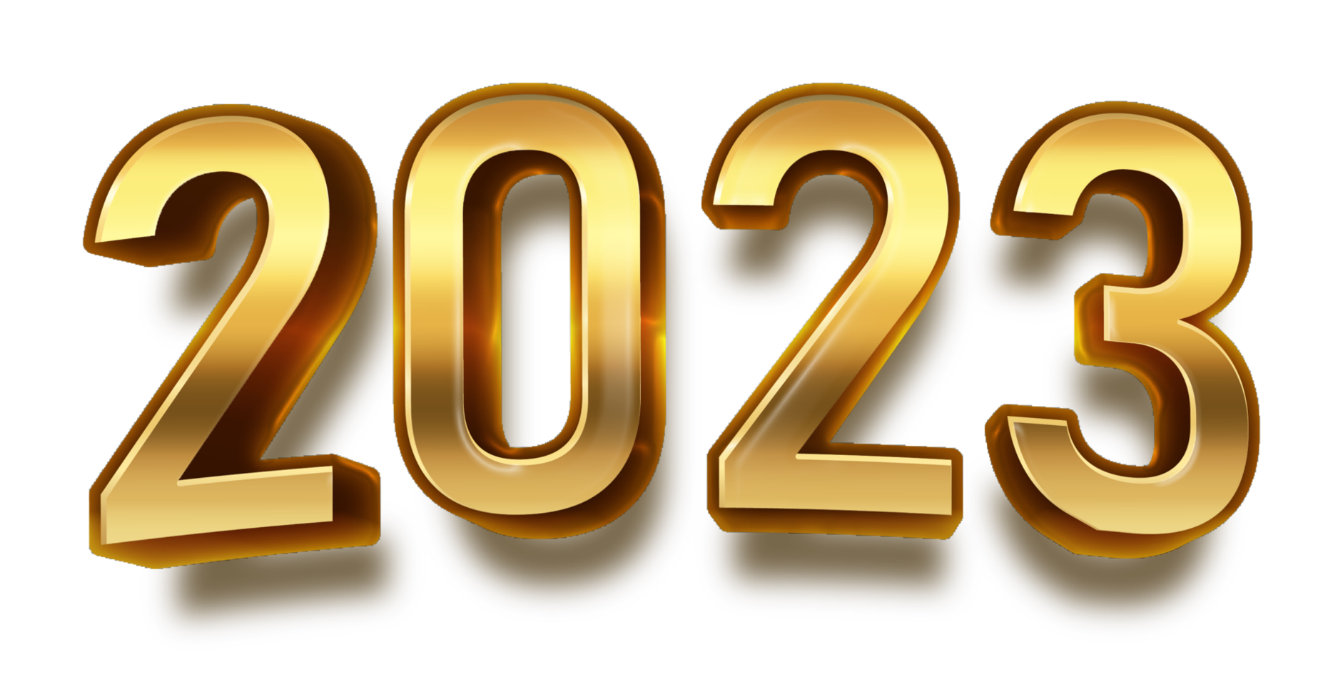 happy new year 2023 celebration eve golden shiny text fonts png