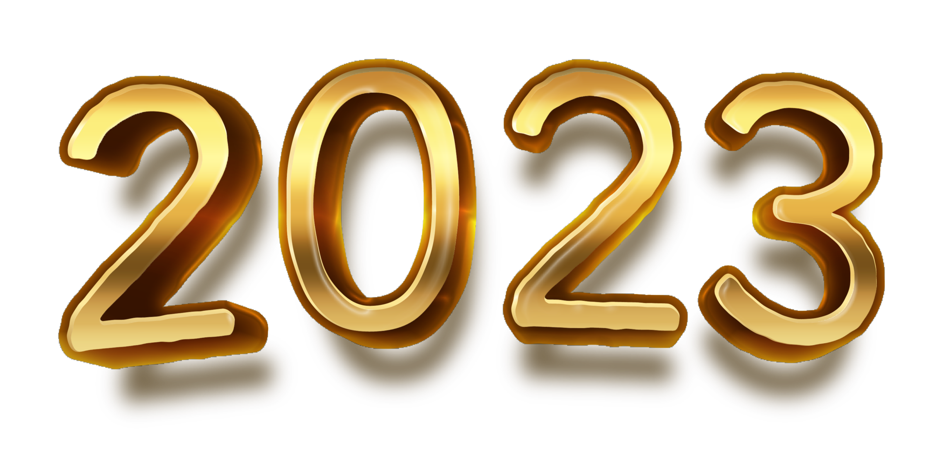 happy new year 2023 celebration eve golden shiny text fonts png