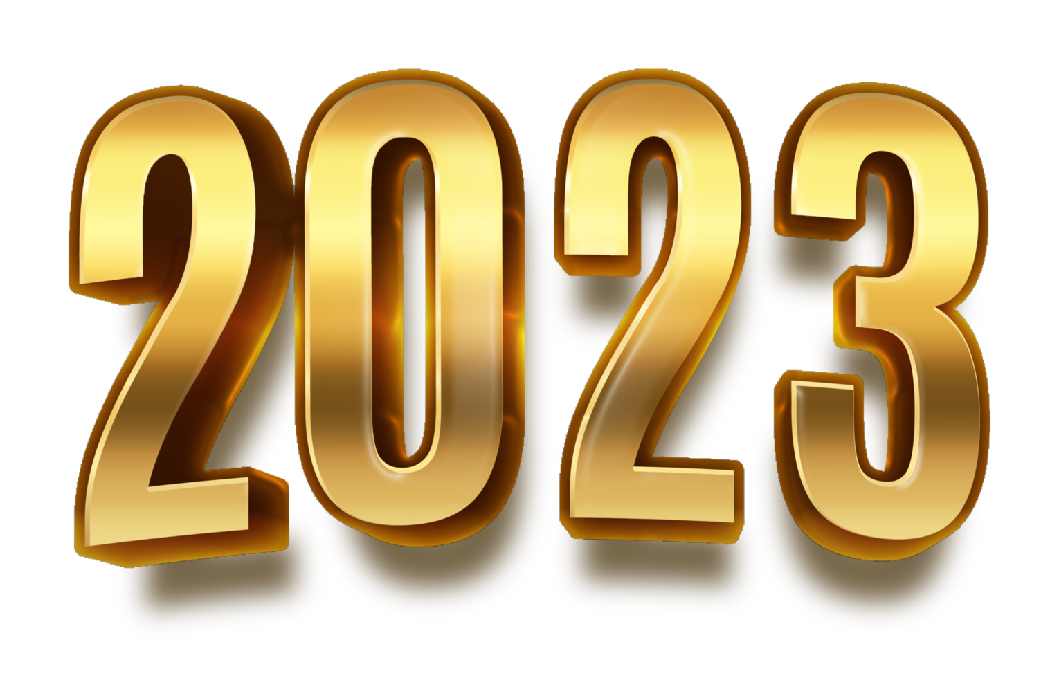 happy new year 2023 celebration eve golden shiny text fonts png