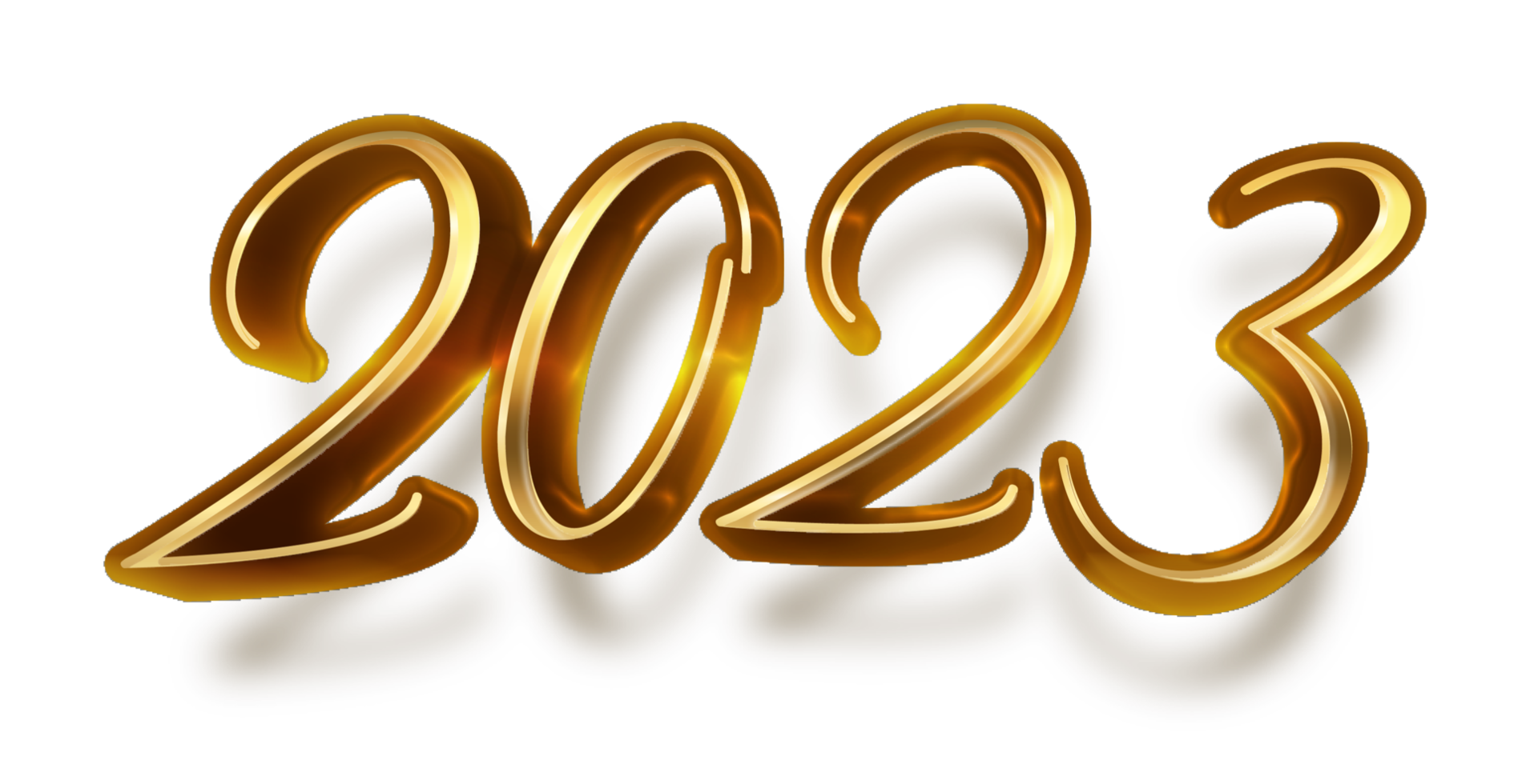 happy new year 2023 celebration eve golden shiny text fonts png