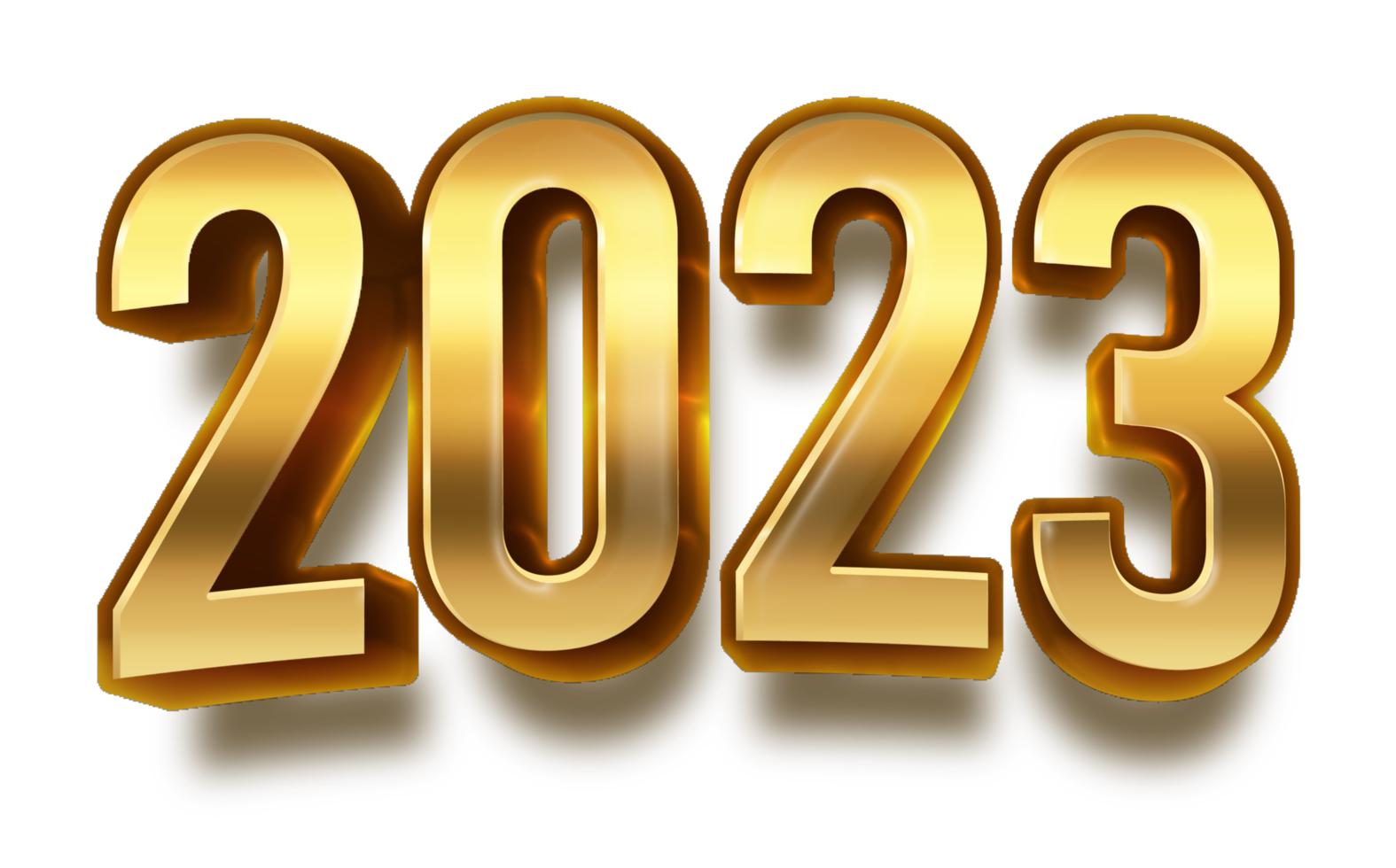 happy new year 2023 celebration eve golden shiny text fonts png