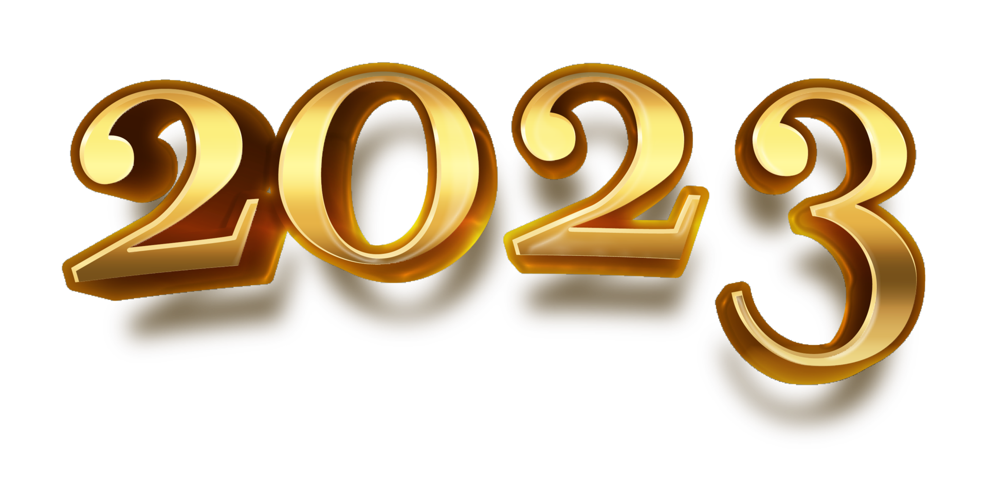 happy new year 2023 celebration eve golden shiny text fonts png
