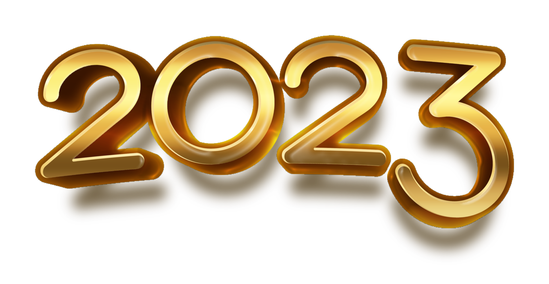 happy new year 2023 celebration eve golden shiny text fonts png