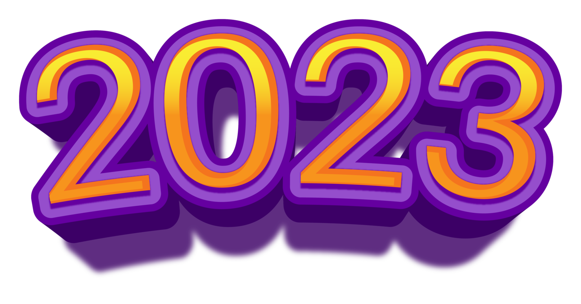 2023 happy new year eve gold purple text glitter shiny png