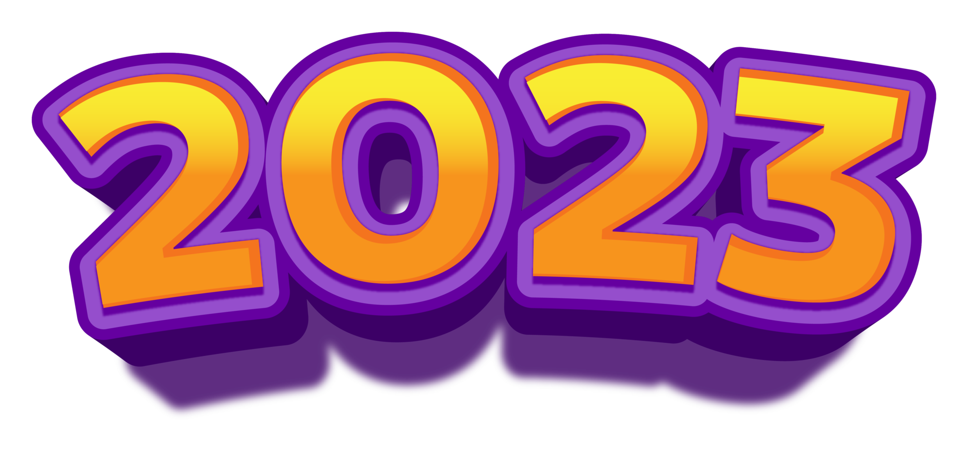 2023 feliz año nuevo víspera oro púrpura texto resplandecer brillante png