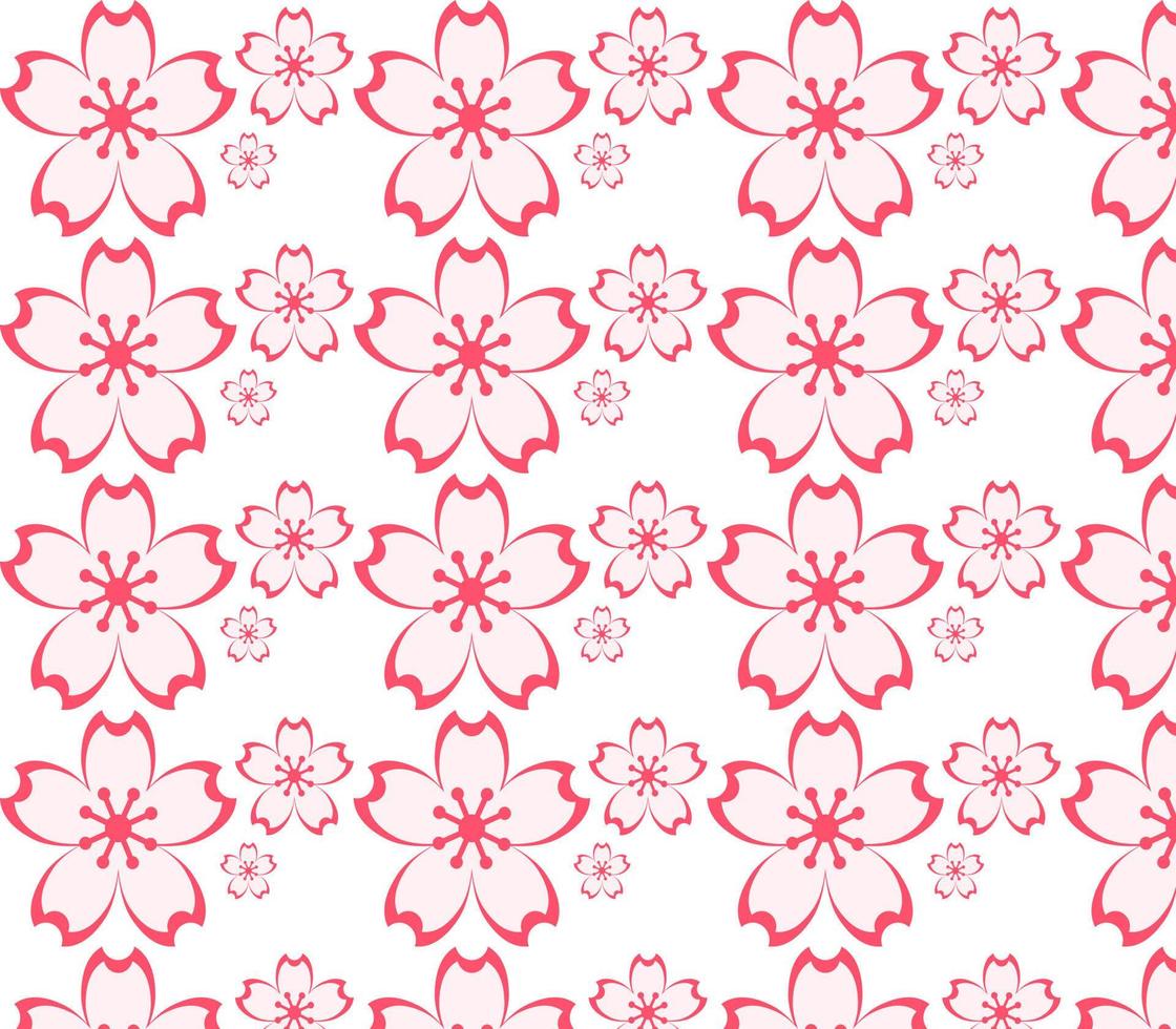 seamless pattern with pink flowers vector