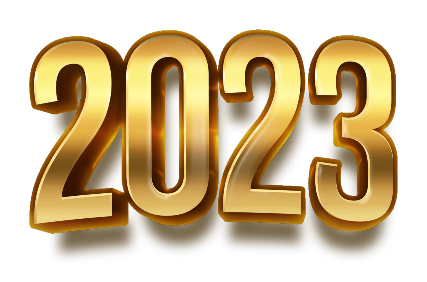 happy new year 2023 celebration eve golden shiny text fonts png