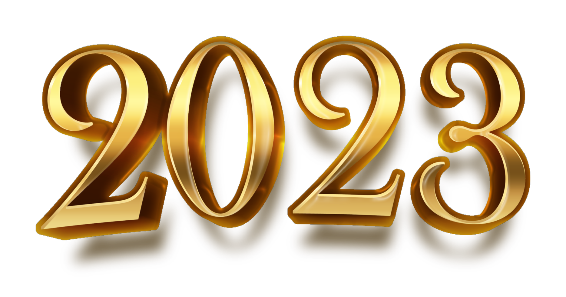 happy new year 2023 celebration eve golden shiny text fonts png