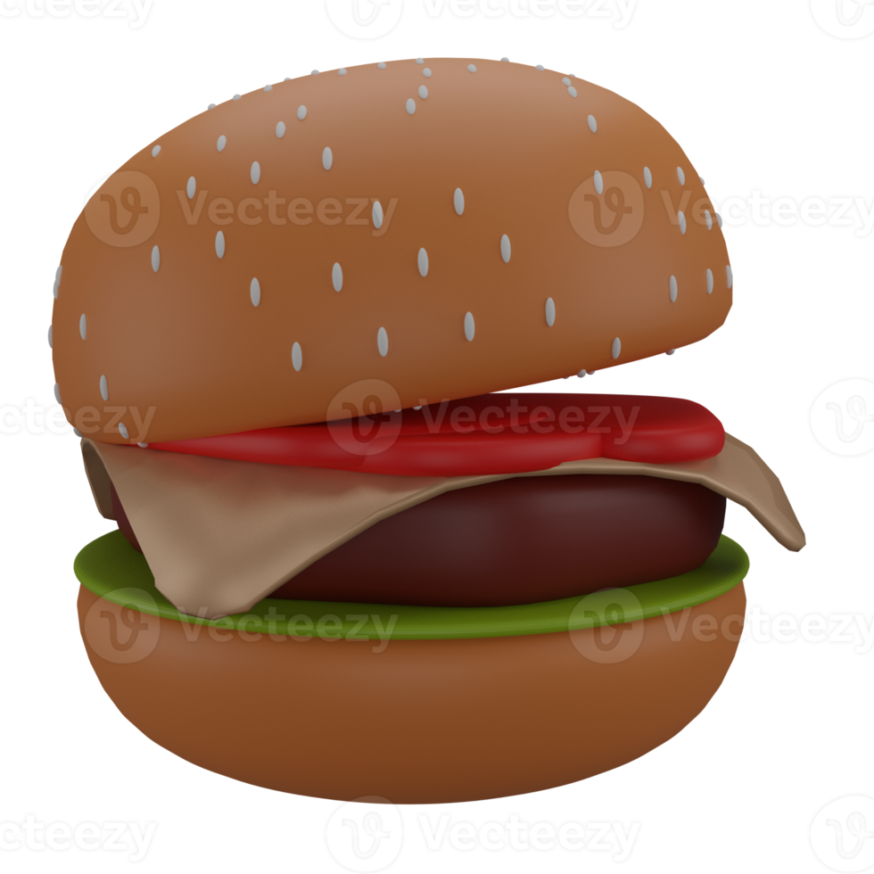 Burger 3D Icon, suitable to be used as an additional element in your design png
