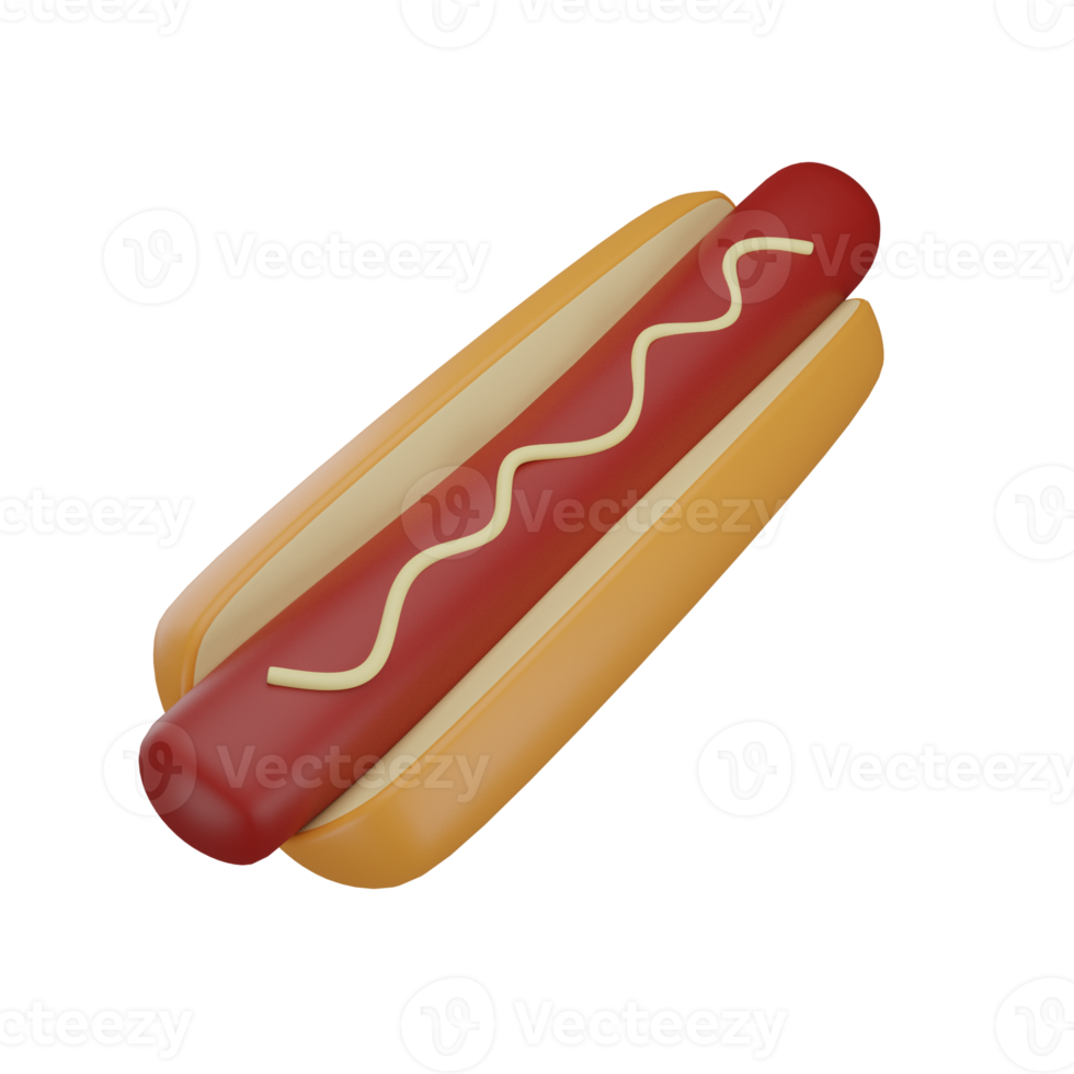 Hot Dog 3D-Symbol, geeignet als zusätzliches Element in Ihrem Design png