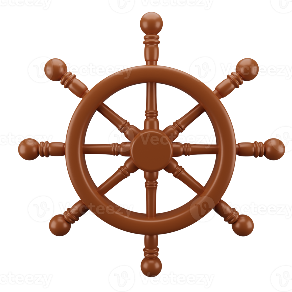 icono 3d de rueda de barco, adecuado para ser utilizado como elemento adicional en su diseño png