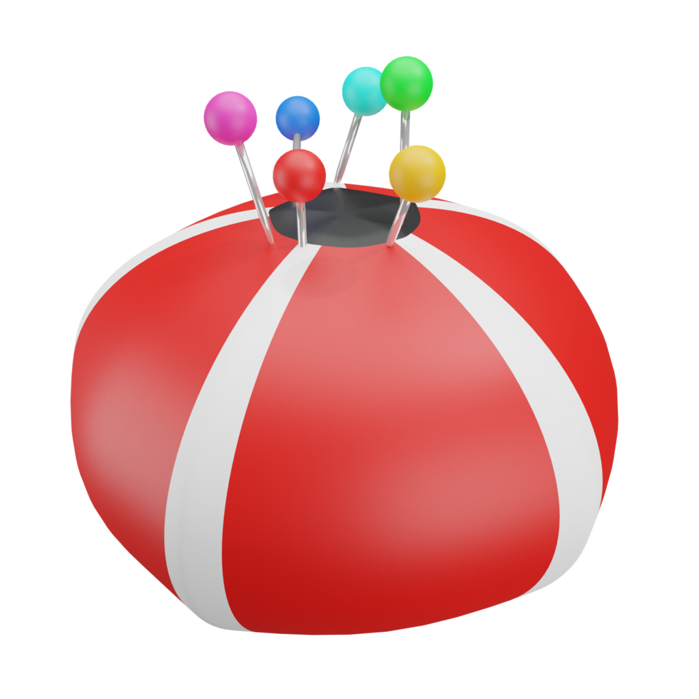 Pincushion 3d icon, suitable to be used as an additional element in your design png